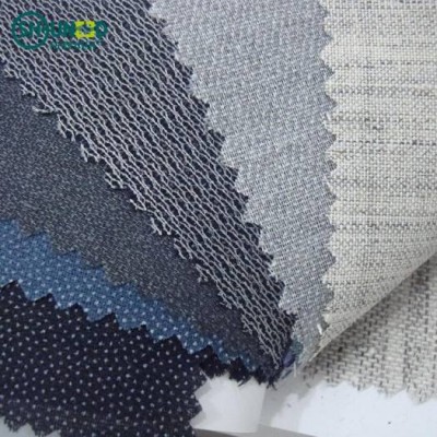 Bukram Gum Stay Microdot Fusing Interfacing Waterjet Woven Nonwoven Polyester Adhesive Fusible Carpet Cap Interlining Fabric